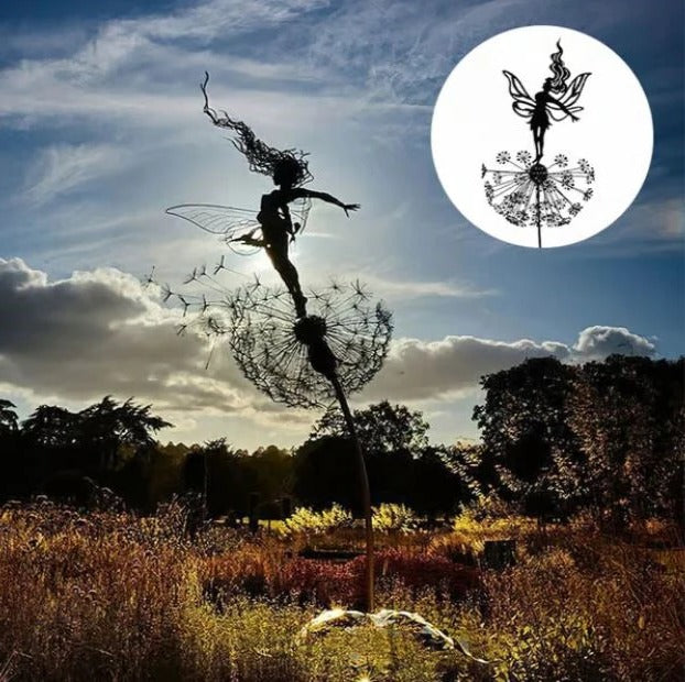 Durable Steel Fairy Garden Sculptures For Lawn Decoration