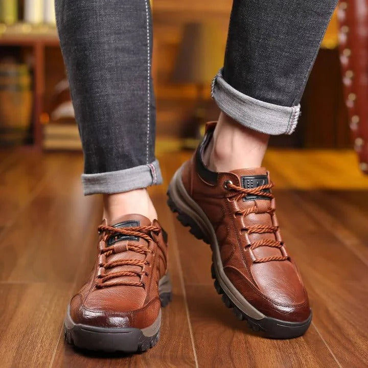 Non Slip Casual Shoes for Men Hand Stitched with Arch Support