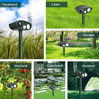 Solar Ultrasonic Motion-Activated Pest Device, Set of 4