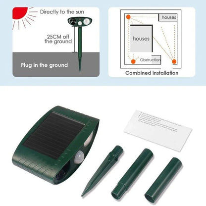 Solar Ultrasonic Motion-Activated Pest Device, Set of 4