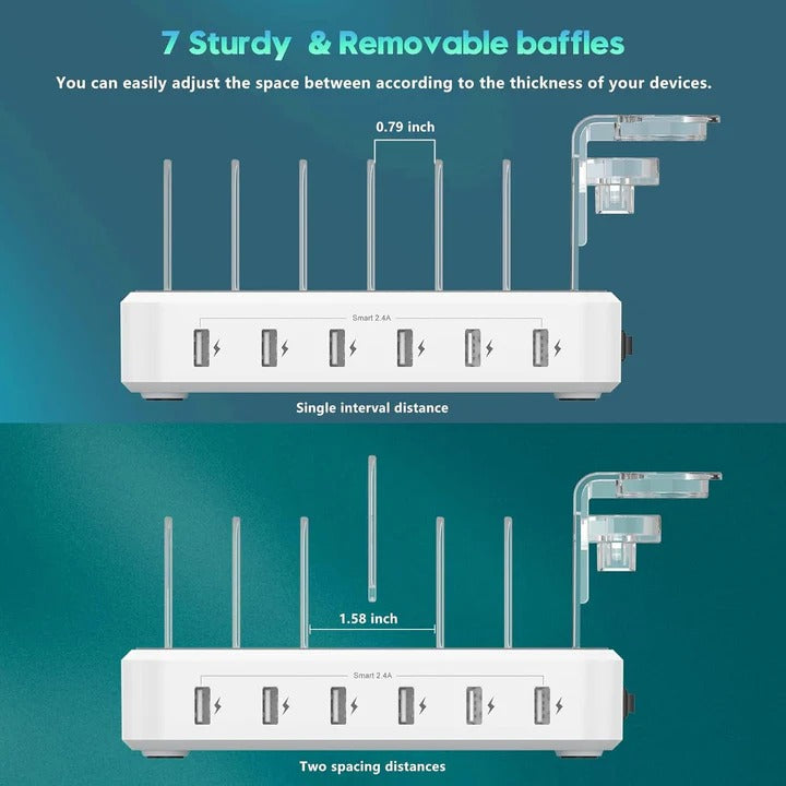 Multi-Device Charging Dock with 6 USB Ports