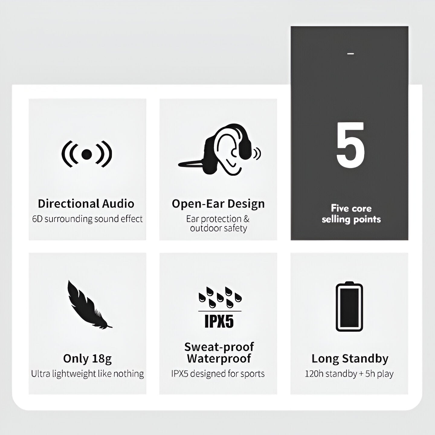 Bluetooth Bone Conduction Headset with Open-Ear Design