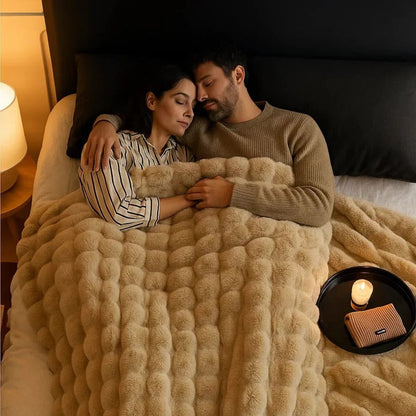 Textured Blanket for Bed or Sofa, Decorative Home Throw