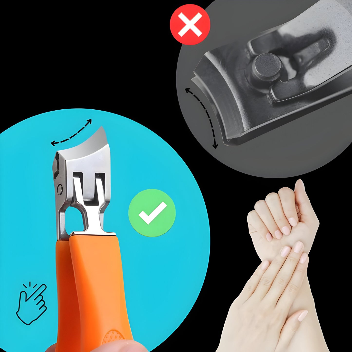 Heavy Duty Nail Clipper, Wide Jaw Cutter for Hard Fingernails