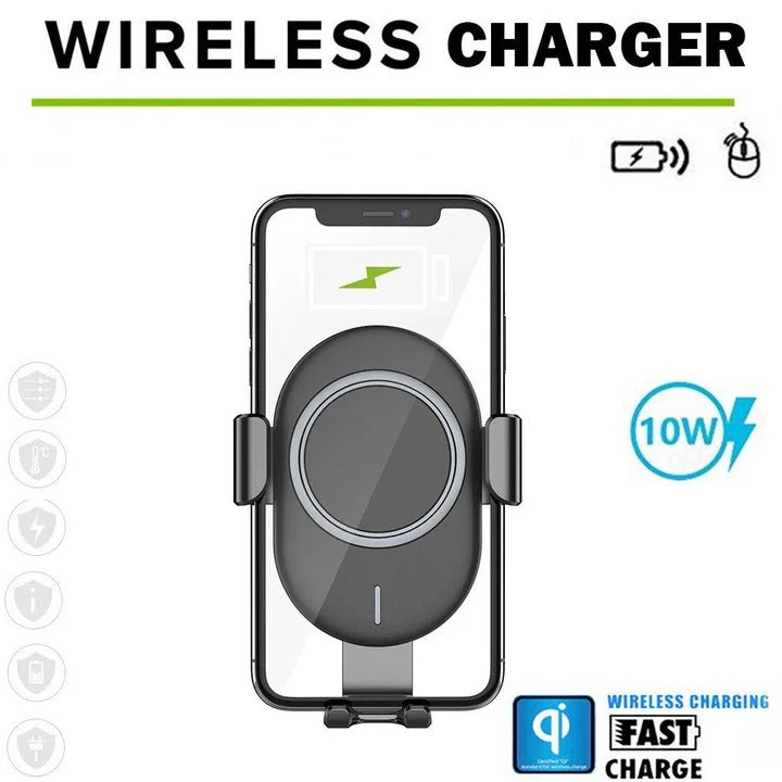 Auto Clamping Phone Mount, Wireless Charging Car Holder