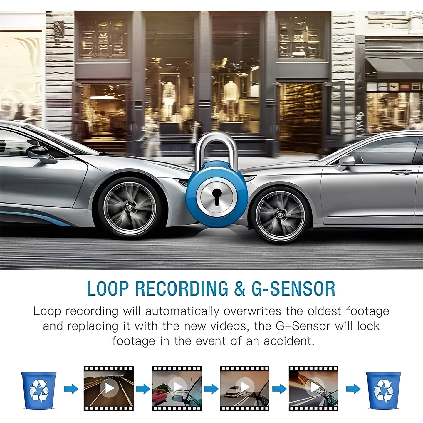 HD Car Recorder, 1080P Dashboard Camera for Vehicles