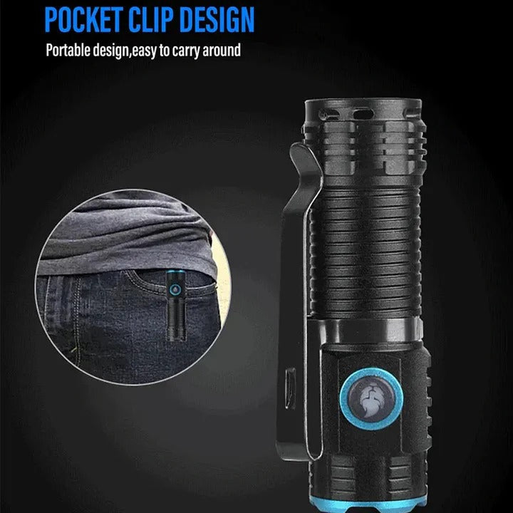 Compact LED Flashlight with Rechargeable Battery