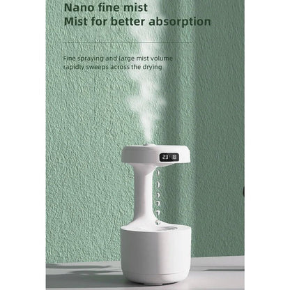 Small Humidifier with LED Display, USB Type-C Charging, Auto Shutoff, 27 oz Tank, White