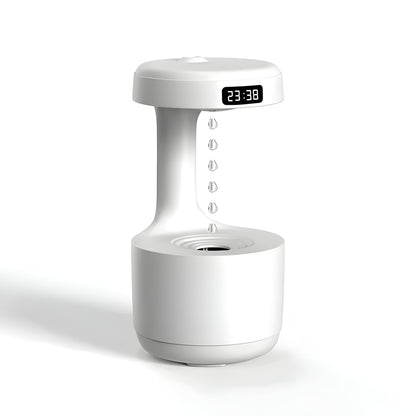 Small Humidifier with LED Display, USB Type-C Charging, Auto Shutoff, 27 oz Tank, White