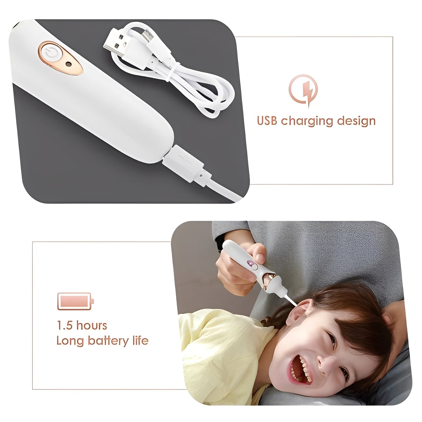 Vacuum Ear Cleaner Device with Soft Tip