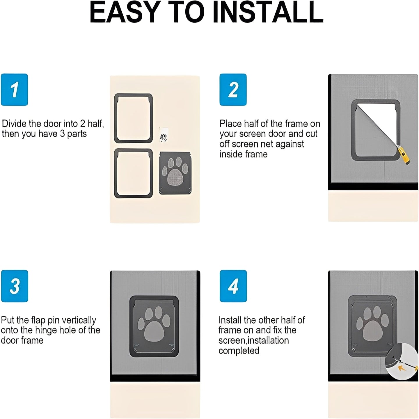 Dogs and Cats Pet Screen Door Flap