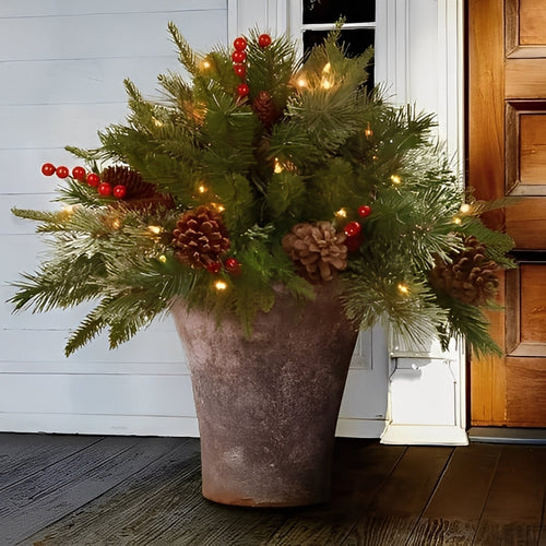 Artificial Christmas Tree Urn Filler Pre-lit Decoration