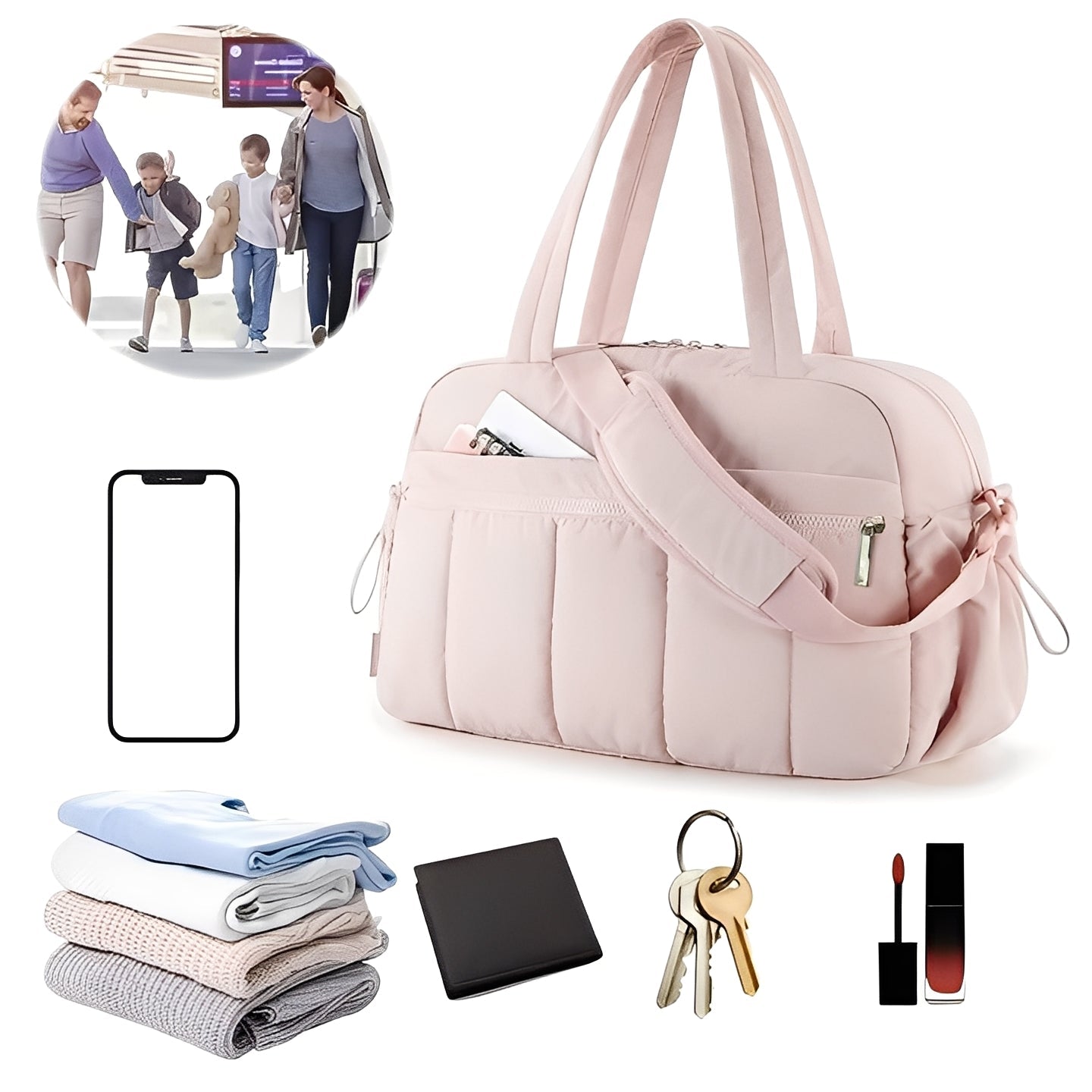 Travel Toiletry Bag with Multiple Compartments