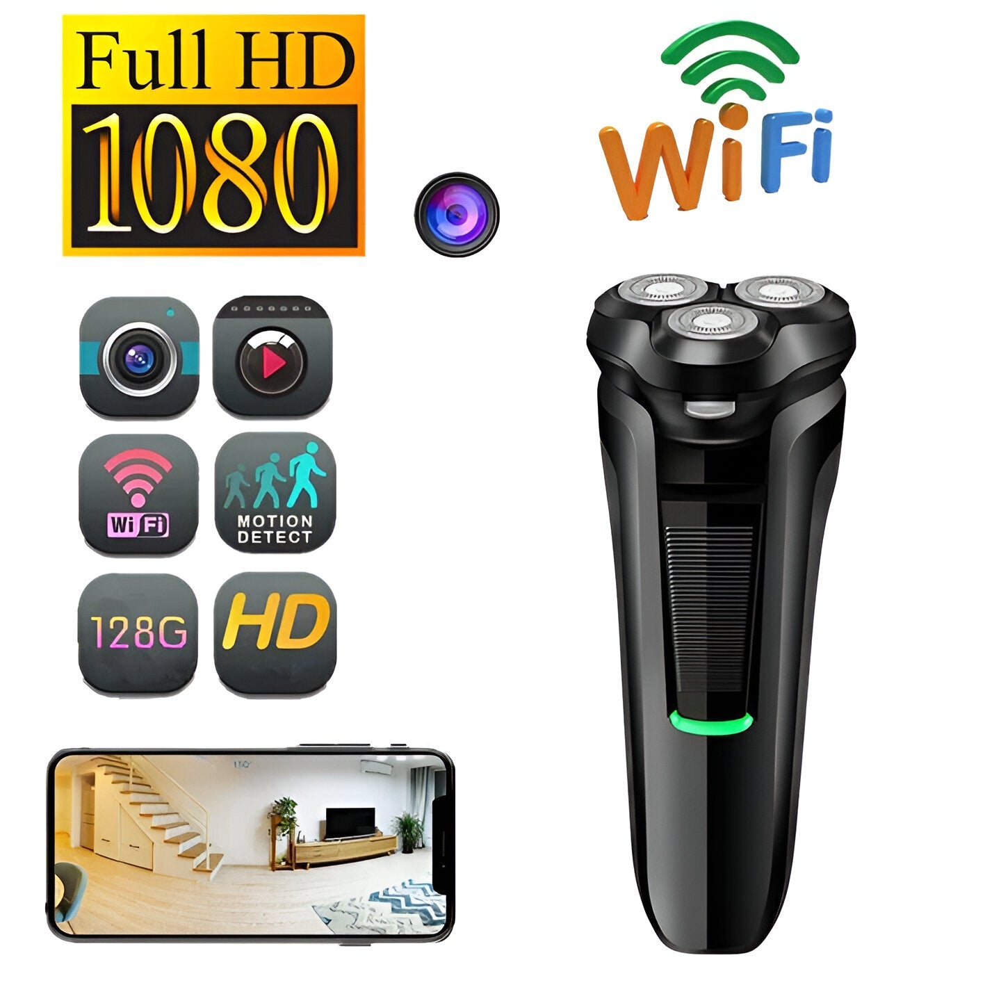 Shaver Razor Camera Mini 1080P HD WiFi and Motion Detection