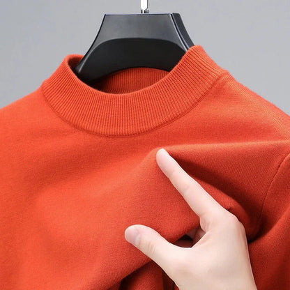 Mens Cashmere Knitted Sweater with Detailed Hem