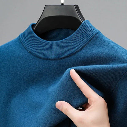 Mens Cashmere Knitted Sweater with Detailed Hem