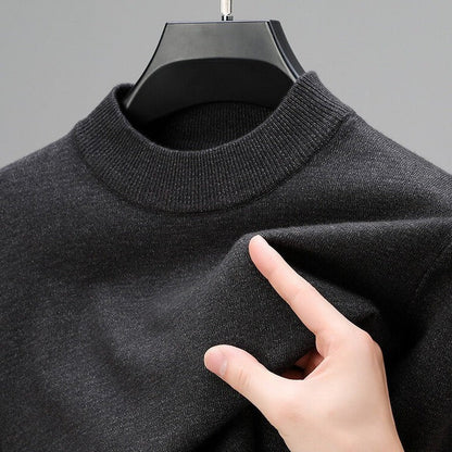 Mens Cashmere Knitted Sweater with Detailed Hem