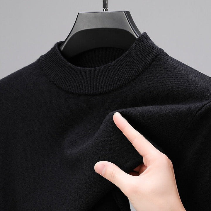 Mens Cashmere Knitted Sweater with Detailed Hem