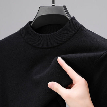 Mens Cashmere Knitted Sweater with Detailed Hem