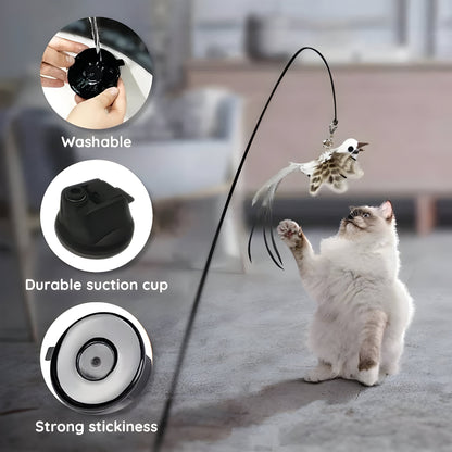 Feather Bird Simulation Toy Set for Cats and Kitten Play