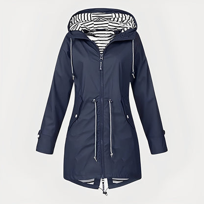 Waterproof Long Rain Jacket for Women and Protection