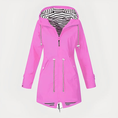 Waterproof Long Rain Jacket for Women and Protection