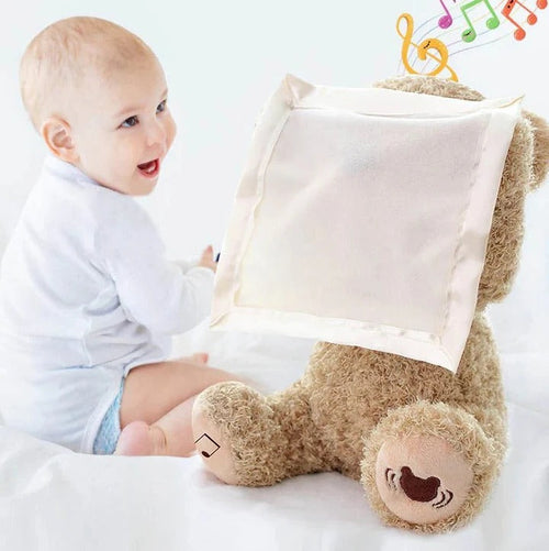 Interactive Plush Teddy Toy Peek-A-Boo Game for Children