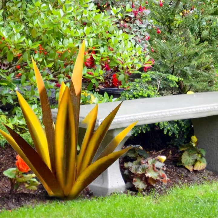 Decorative Metal Plant Agave Americana for Yard and Outdoor Space