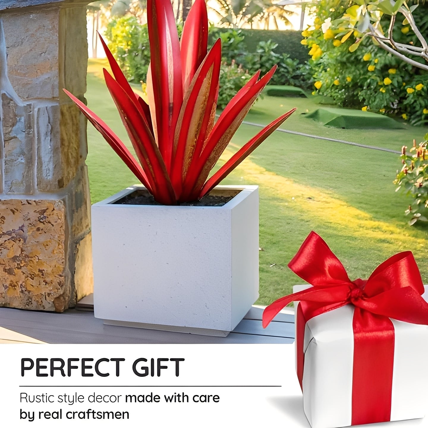 Decorative Metal Plant Agave Americana for Yard and Outdoor Space