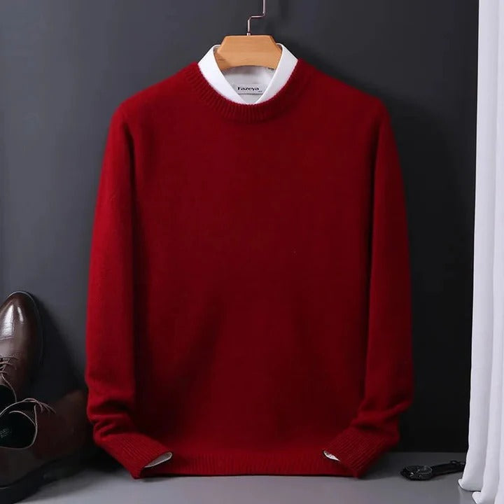 Mens Knit Sweater Cashmere Blend for Daily Wear