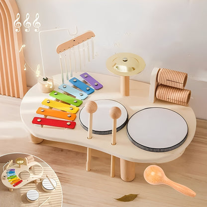 Wooden Drum Kit Montessori Style for Child Development