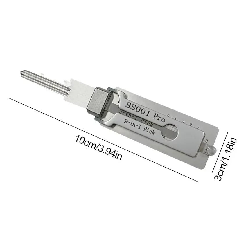 Lock Decoding and Picking Tool 2 in 1 Stainless Steel