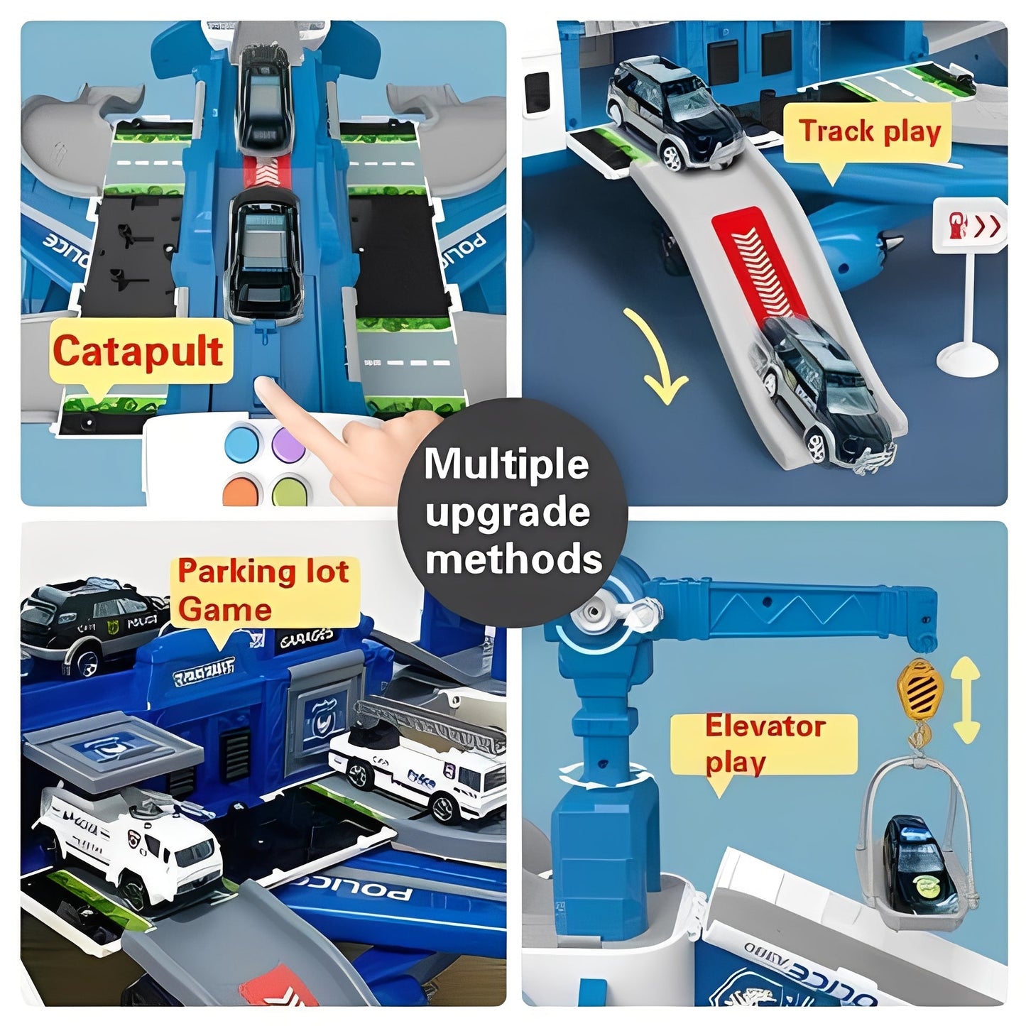 Kids Airplane Toy Set with Vehicles for Play