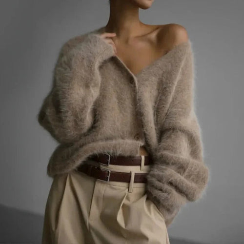 Womens Round Neck Sweater Cashmere Knitwear for Winter