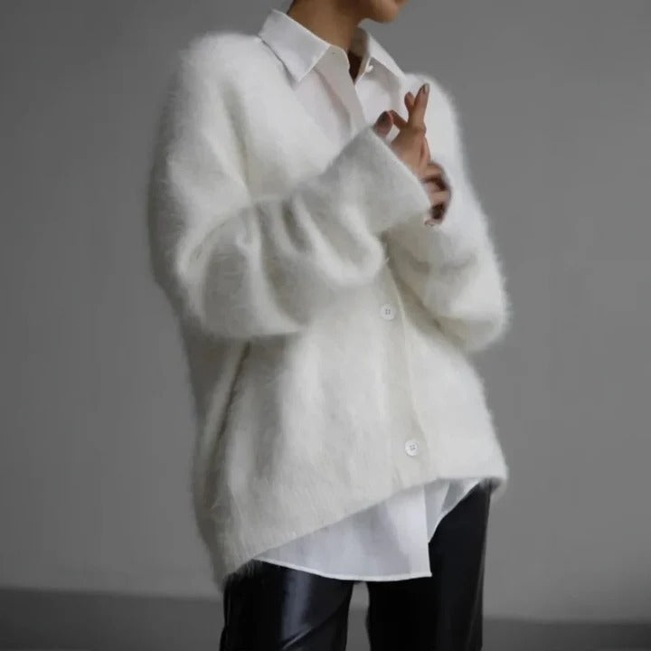 Womens Round Neck Sweater Cashmere Knitwear for Winter