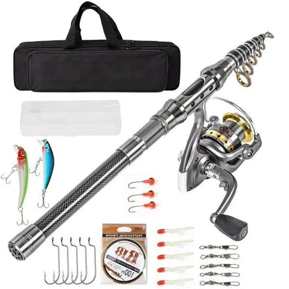 Telescopic Fishing Rod Reel Combo for Saltwater and Freshwater Fishing