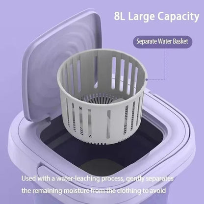 Mini Portable Washing Machine Foldable with Spin Dryer for Laundry