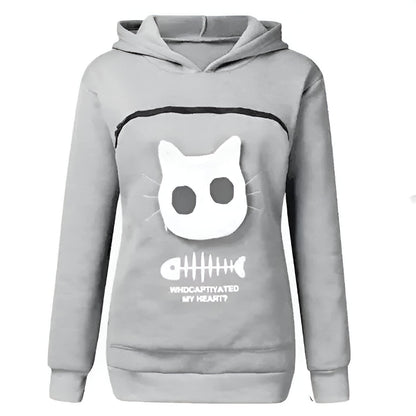 Fleece Sweatshirt with Cuddle Pouch for Cat and Small Pet Lovers