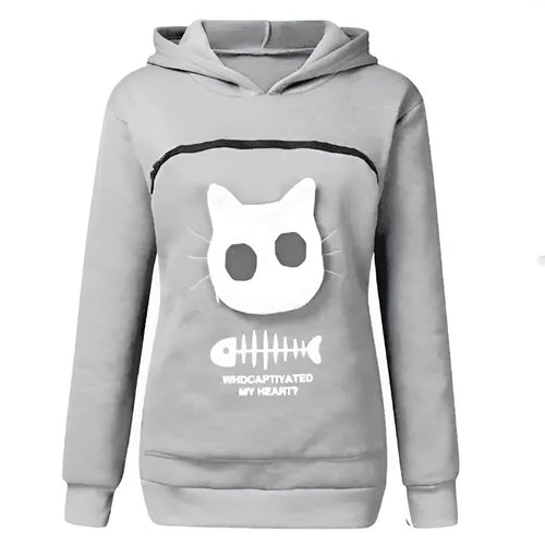 Fleece Sweatshirt with Cuddle Pouch for Cat and Small Pet Lovers