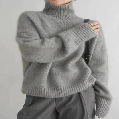 Womens Warm Merino Wool Turtleneck Sweater Comfortable Knit