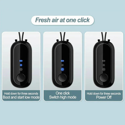 Compact Portable Air Purifier and Wearable Neck Purifier for Personal Protection