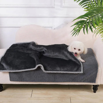 Waterproof Dog Blanket, Sherpa Fleece Throw, Reversible Pet Mat, Furniture Protector