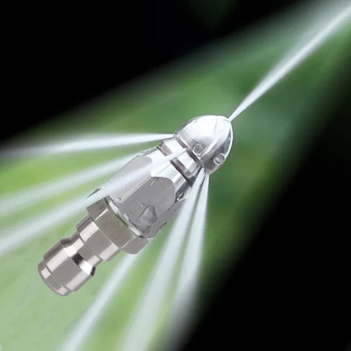 Sewer Jetter Nozzle, Pressure Washer Drain Cleaning Tip, 1/4 Inch Quick Connect, Stainless Steel