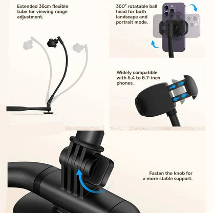 Portable Phone Holder for Bed and Desk and Flat Surfaces with Flexible Positioning