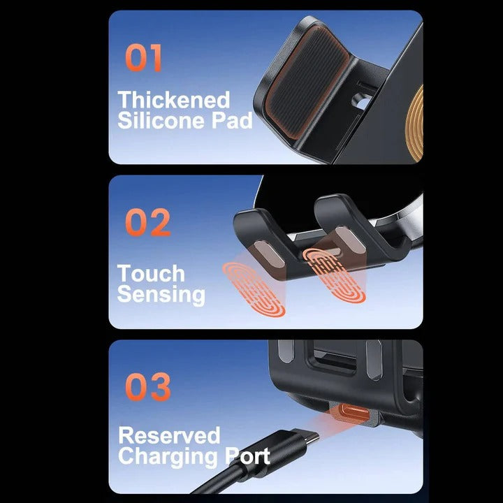 15W Wireless Car Charger Mount, Auto Clamping Phone Holder, Dashboard and Vent Clip