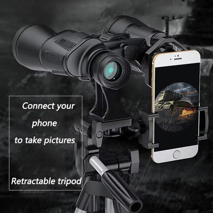 High Power Long Range Binoculars with Large Objective Lens