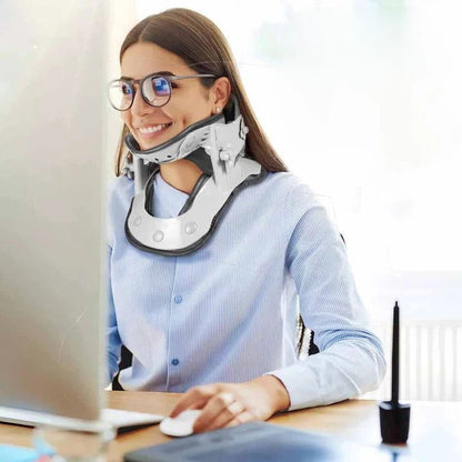 Adjustable Neck Stretcher Pillow with Heat, Cervical Support Device for Relaxation and Posture Support