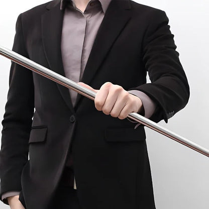 Portable Magic Staff, Telescopic Metal Cane for Stage Performance and Illusions, Silver