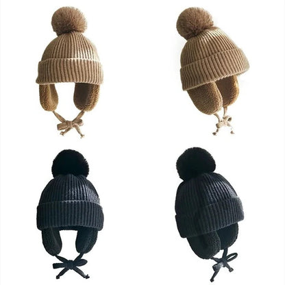 The Warm Kids Knit Beanie Winter Hat with Earflaps