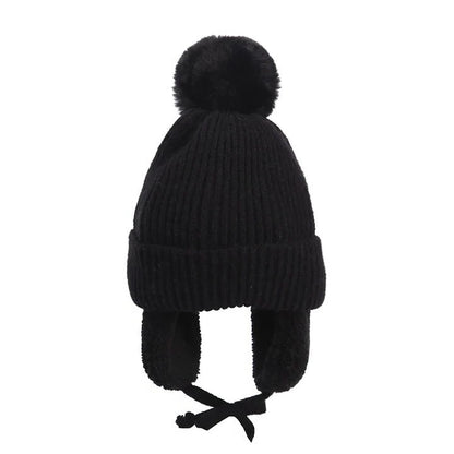 The Warm Kids Knit Beanie Winter Hat with Earflaps